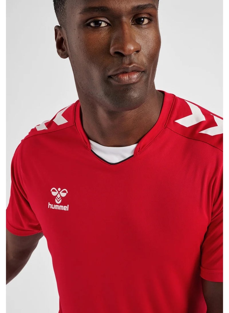 هامل تيشيرت هامل رياضي أحمر بتصميم شيفرون على الأكمام – كم قصير برقبة دائرية وقصة عادية - Image 2